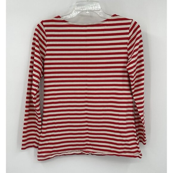 GUDRUN SJODEN t shirt tee striped boat neck 100% organic cotton casual red XS - Picture 5 of 7